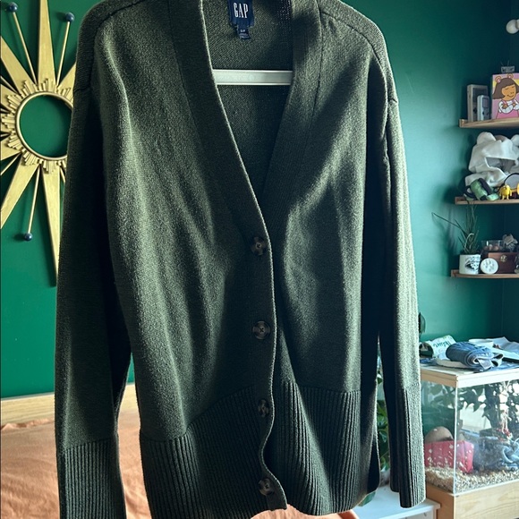 GAP Olive Green Knit Cardigan - Picture 4 of 8